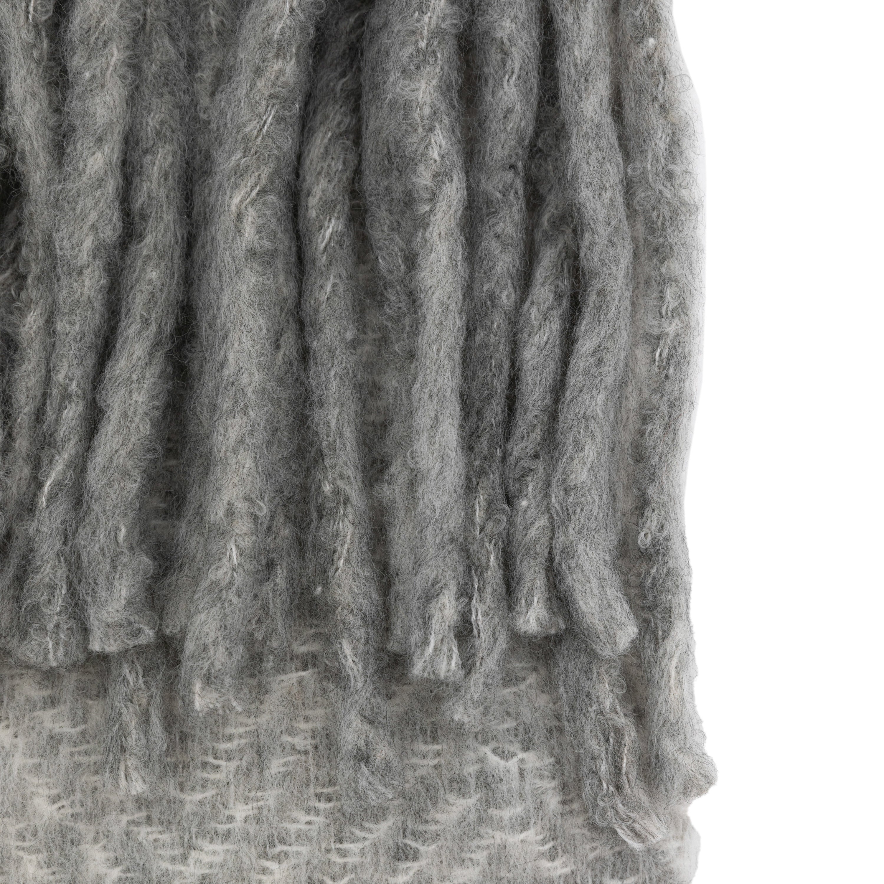 Louis Grey Fringe Throw